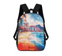 sinyumoney Waikiki Art Rucksack Large School Backpack for Boys - Perfect for Travel, Work And Daily Use 17inch