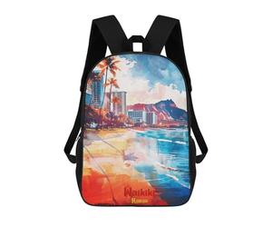 sinyumoney Waikiki Art Rucksack Large School Backpack for Boys - Perfect for Travel, Work And Daily Use 17inch