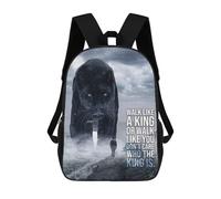 sinyumoney Walk Like A King Panther 3D Printed Children's School Backpack for Kids High Capacity Travel Rucksacks 17 Inch Book Bags Kids