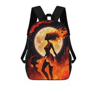 sinyumoney Walk through The Fire Kids' Book Bag 3D Printing School Bag Boys And Girls Cool Knapsack Casual Back Bag for School Students 17inch