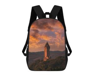 sinyumoney Wallace Monument Stirling Children's School Backpack Fashion Casual Children's Backpacks 3D Printed School Bags Boy Large Backpack 17inch