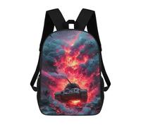 sinyumoney War Tank Battle Scene-1 3D Printed Children's School Backpack for Kids High Capacity Travel Rucksacks Book Bags Kids School Bag Back Pack 17inch