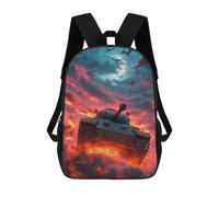 sinyumoney War Tank in Fiery Sky Backpack School Computer Rucksack for School/Work/Travel- Perfect for Travel, Work And Daily Use 17inch