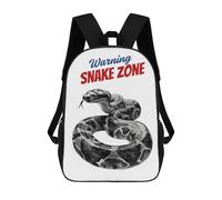 sinyumoney Warning Snake Zone Watercolor Children's School Backpack Fashion Casual Children's Backpacks 3D Printed School Bags Boy Large Backpack 17inch