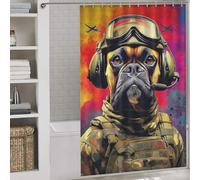 sinyumoney Warrior Canine Soldier's Best Friend -1 Anti-Mould Proof Resistant Thicken Durable Polyester Bathroom Decor Curtains for Bathroom with Hooks 56.30x70.87Inch（143x180cm）