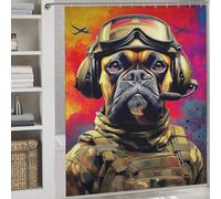 sinyumoney Warrior Canine Soldier's Best Friend -1 Shower Curtain for Bathroom Washable Waterproof Cloth Fabric Shower Curtain Anti Mould for Stalls Bathtubs 69.69x70.87Inch（177x180cm）