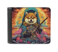 sinyumoney Warrior Fox with Sword 3D Print Wallet Slots ID Window Banknote Compartments Soft Convenient Men's Wallets Everyday Use 11.7cm*9.5cm