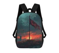 sinyumoney Warrior's Sunset Flag Backpack School Bag Water Resistant School Bag Business Backpack for Boys/Girls/Teenagers 17inch