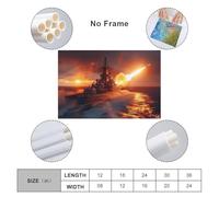 sinyumoney Warship Missile Launch Art Work for Home Walls Wall Decor Ready to Hang for Bathroom Toilet Decor Large Canvas Wall Art for Living Room 08x12inch(20x30cm)