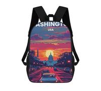 sinyumoney Washington DC Backpacks Kids School Backpack School Bag 3D Printed School Bag for Boys Elementary And Middle School Students 17inch