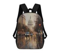 sinyumoney Washington DC Charm USA Backpacks Kids Student Schoolbag,3D Printed Backpacks,Elementary And Middle School Students Backpacks for Boys Girls 17inch