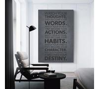 sinyumoney Watch Your Thoughts Words Pictures for Hallway for Bedroom Office Bathroom Decor Wall Decoration 16x24inch(40x60cm)