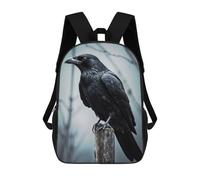 sinyumoney Watchful Crow on Wooden Rucksack Large Lightweight Casual Backpack for Campus Outdoor Travel Sports 17inch