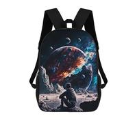 sinyumoney Watching Cosmos Children's Backpacks Kids Fun School Bag Boys Backpack Travel Bag Student Schoolbag Book Stationery Bag Chool Bags 17inch