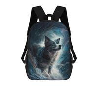 sinyumoney Water Guardian A Digital Painting of A Dog in Motion 3D Printed Children's School Backpack for Kids High Capacity Travel Rucksacks Book Bags Kids School Bag Back Pack 17inch