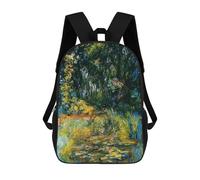 sinyumoney Water Lily Pond by Monet Backpack School Bag Water Resistant Computer Rucksack for Teenage Girls Boys Women Men 17inch