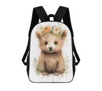 sinyumoney Watercolor Baby Bear Art 17 Inch Backpack School Bag Rucksack for Girls Boys Large Capacity Kids Back Pack Lightweight School Bags for Children Students