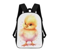 sinyumoney Watercolor Baby Chicken School Bags Computer Rucksack for School/Work/Travel for Girls Boys Teenage 17inch