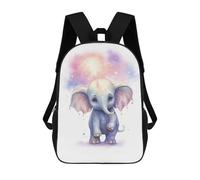 sinyumoney Watercolor Baby Elephant Ronaldo Backpack, Children's Backpack, Student School Bag, Book Bag, 3D Printed School Bag For Boys And Girls, 17inch