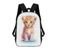 sinyumoney Watercolor Baby Leopard Children's Backpacks School Backpack 3D Printed for Kids Travel Rucksacks Book Bags Kids 17inch School Bag