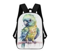 sinyumoney Watercolor Baby Macaw Backpack School Bag Water Resistant Computer Rucksack for Teenage Girls Boys Women Men 17inch