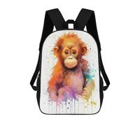 sinyumoney Watercolor Baby Orangutan School Backpack Large Water Resistant Laptop Backpack for Boys/Girls/Teenagers 17inch