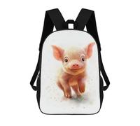 sinyumoney Watercolor Baby Pig Art School Bags Water Resistant Travel Backpack Computer Bag for School/Work/Travel 17inch