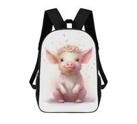 sinyumoney Watercolor Baby Pig Piglet Backpack School Rucksack Casual Daypacks School Work Travel Bag- Perfect for Travel, Work And Daily Use 17inch