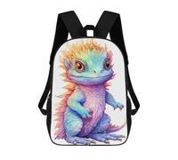 sinyumoney Watercolor Bearded Dragon Rucksack Daypacks Business Backpack Water Resistant Bookbag for Girl, Teen Girls 17inch