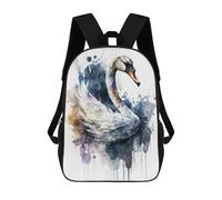 sinyumoney Watercolor Bird Swan Backpack School Bag Large Water Resistant Laptop Backpack for School/Work/Travel 17inch