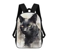 sinyumoney Watercolor Black Cat School Bags Computer Rucksack for School/Work/Travel for Girls Boys Teenage 17inch