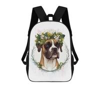 sinyumoney Watercolor Boxer Dog Art Rucksack School Secondary High School College Backpack Travel for Campus Outdoor Travel Sports 17inch