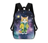 sinyumoney Watercolor Cat in Space School Backpack Business Laptop Rucksack Bag Unisex Casual Daypack for Men/Women 17inch