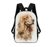 sinyumoney Watercolor Cocker Spaniel Portrait Backpack School Lightweight Casual Daypack School Backpacks for Boys/Girls/Teenagers 17inch