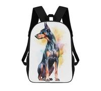 sinyumoney Watercolor Doberman Puppy Backpack School Bag Travel College Rucksack Backpacks for Campus Outdoor Travel Sports 17inch