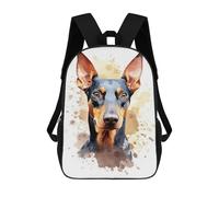 sinyumoney Watercolor Doberman School Backpack School Bags For Girls Boys Backpack With Pocket Fashion School Bag Kids Backpack 17inch