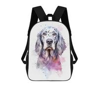 sinyumoney Watercolor English Setter School Backpack for Girls 17inch Casual Daypack Lightweight Rucksack Boy Girl Backpack for Middle School Students