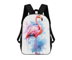 sinyumoney Watercolor Flamingo School Backpack 3D Printed School Bags Boys Girls Laptop Backpack for Kids/Students/Adults 17inch