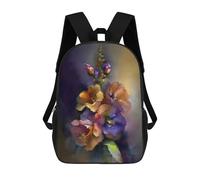 sinyumoney Watercolor Floral Art Print 3D Printed School Bag Children's School Backpack Schoolbags Travel Backpacks Casual Fashion Bag for Kids School Students 17inch