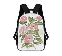 sinyumoney Watercolor Floral Bouquet Children's Backpack, 17 Inch 3D Printed School Backpack, Backpack Cartoon Adjustable School Bag for Primary School