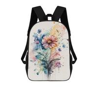 sinyumoney Watercolor Floral Burst Backpacks Kids Student Schoolbag,3D Printed Backpacks,Elementary And Middle School Students Backpacks for Boys Girls 17inch