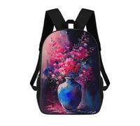 sinyumoney Watercolor Floral Vase Painting Backpack Schoolbags for Boys Girls Casual Sport Daypack Elementary Primary Large Capacity Bookbags 17inch