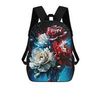 sinyumoney Watercolor Flowers Paint School Backpack Water Resistant Computer Rucksack- Perfect for Travel, Work And Daily Use 17inch