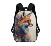 sinyumoney Watercolor Fox Painting Backpack School Bag Secondary Causal Travel High School Bags for Campus Outdoor Travel Sports 17inch