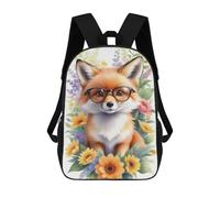 sinyumoney Watercolor Fox Painting Rucksacks 3D Printed Children Backpacks Fashion Casual Daypack Cute Travel Bags Outdoor Casual Daypack for Boy And Girl 17inch