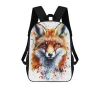 sinyumoney Watercolor Fox Portrait School Backpack Work Laptop Backpack Rucksack Bag for Teenage Girls Boys Women Men 17inch