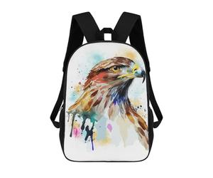 sinyumoney Watercolor Hawk Painting School Backpack Water Resistant School Bag Business Backpack for Girls Boys Teenage 17inch