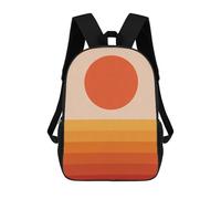 sinyumoney Watercolor Landscape 04 Backpack 3D Printed Children's School Backpack for Kids High Capacity Travel Rucksacks Book Bags Kids School Bag Back Pack 17inch