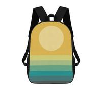 sinyumoney Watercolor Landscape 06 Kids School Backpack School Bag 3D Printed School Bag for Boys Elementary And Middle School Students 17inch