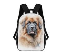 sinyumoney Watercolor Leonberger Dog School Bag 3D Printed 17inch Backpacks Fashion Kids School Backpack Rucksacks for Boys Elementary And Middle School Students